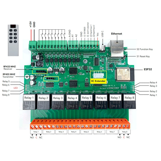 KC868-A8 ESP32 8 Channel Relay Module