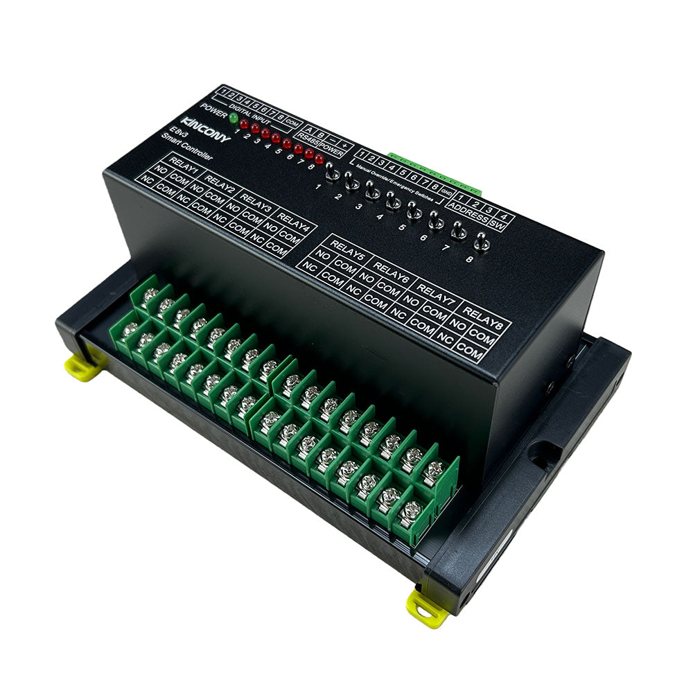 RS485 Modbus Din Rail Relay Module - E8v3 (16A Removable Relay)