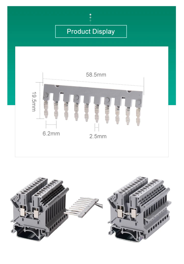 Short circuit strip KF2EDG 5.08mm copper sheet EB10-5 insulation short connector brass