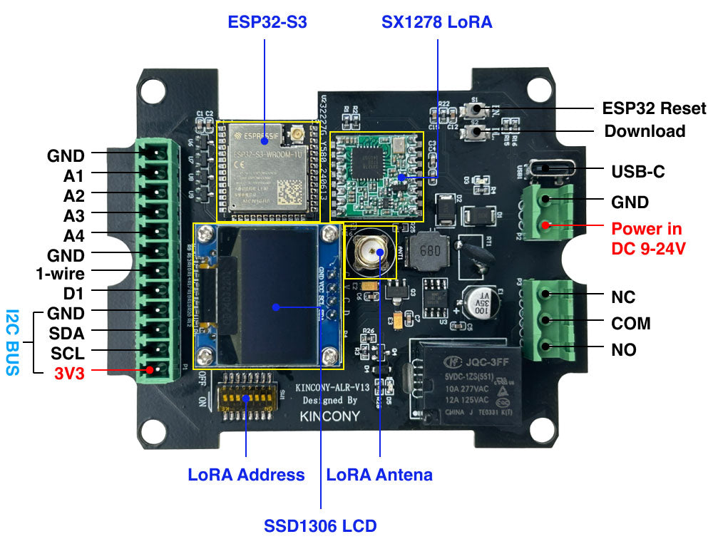 ESP32 LoRa SX1278 Gateway – KinCony ALR