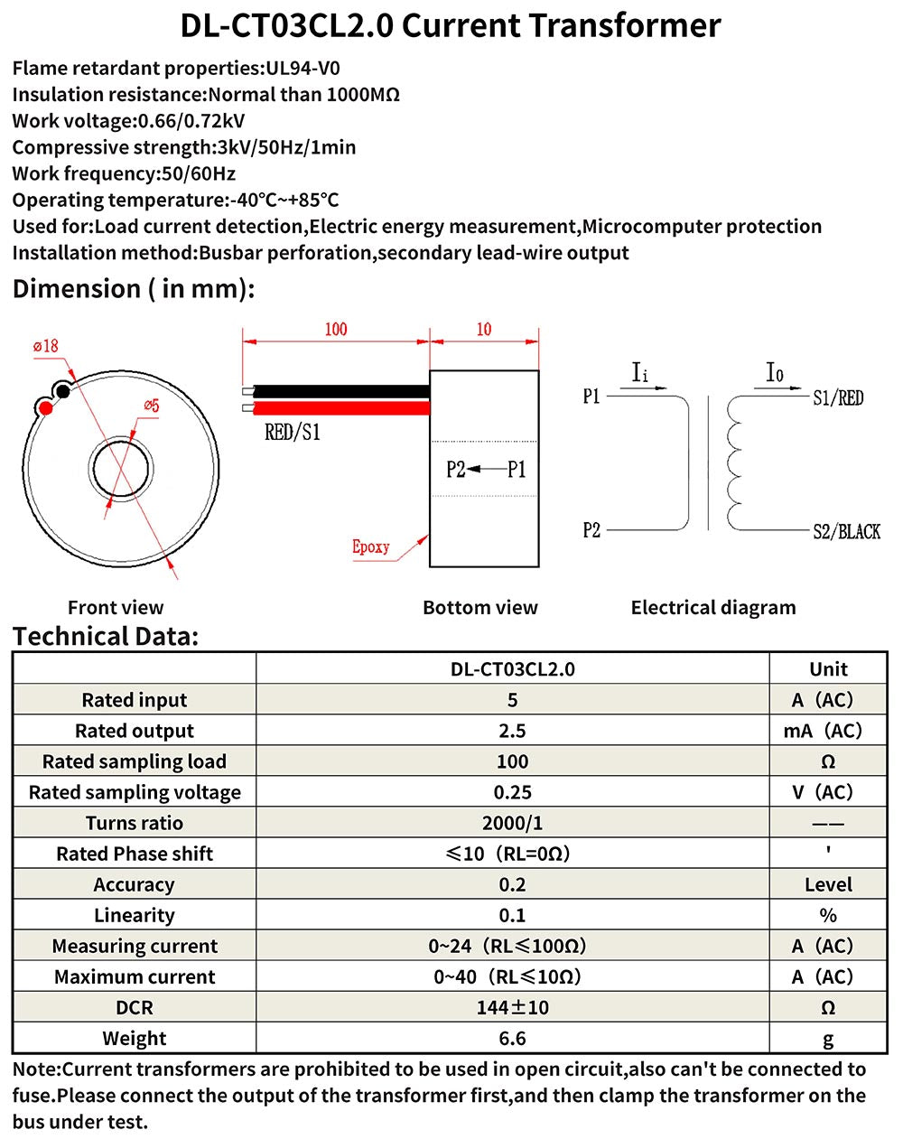 Current Transformer CT For KinCony M30 M16 Energy Meter Board