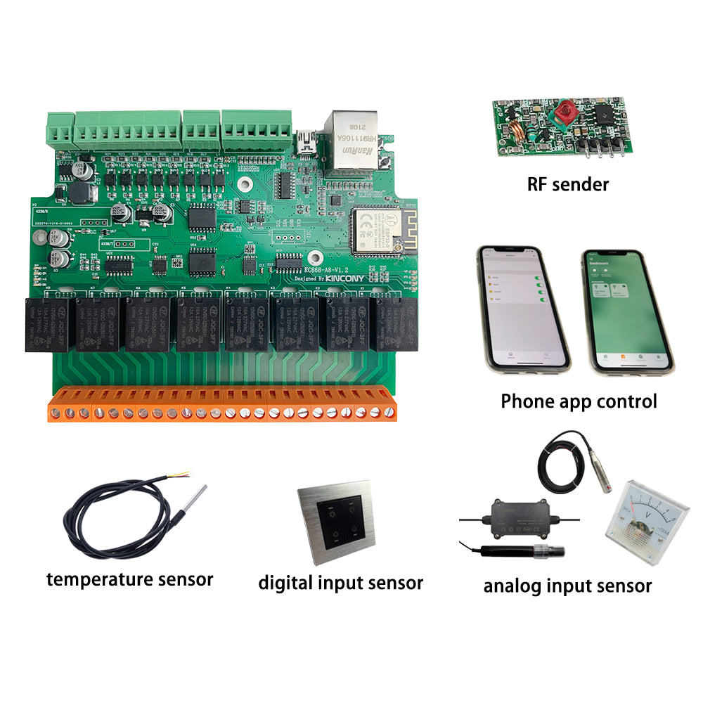 KC868-A8S 8 Channel GSM Relay ESP32 Board(ESP32-WROOM-32E N16R2 version)