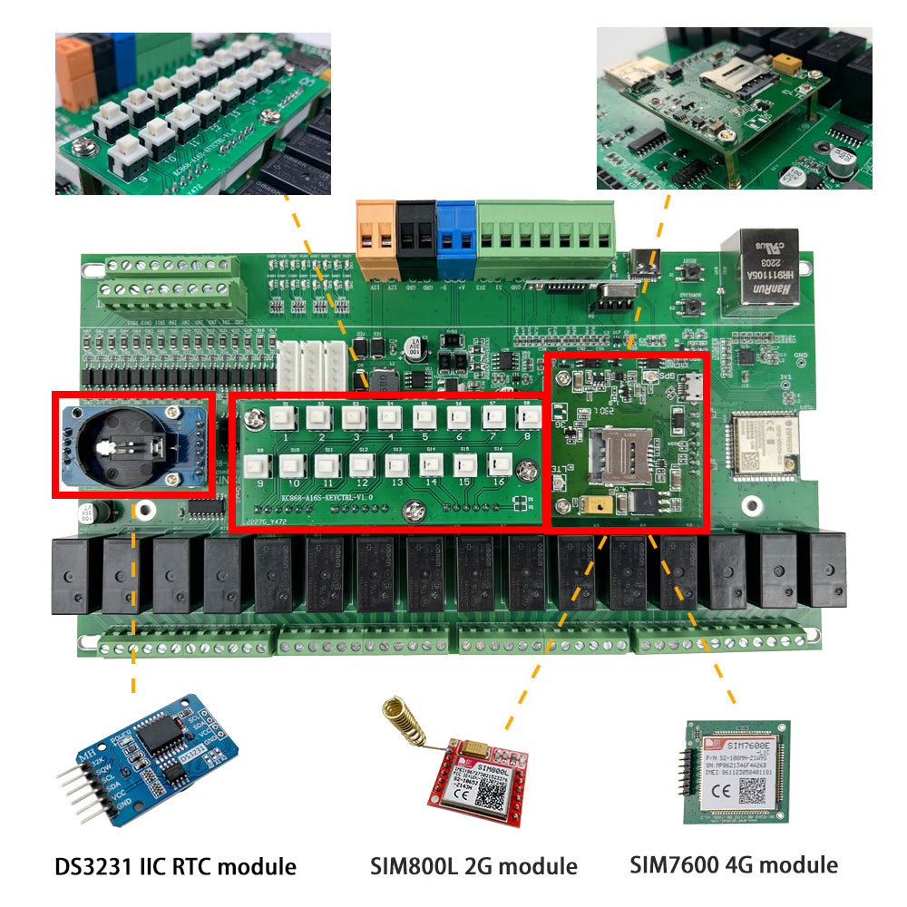 KinCony A16S 16 Channel ESP32 4G Relay Board