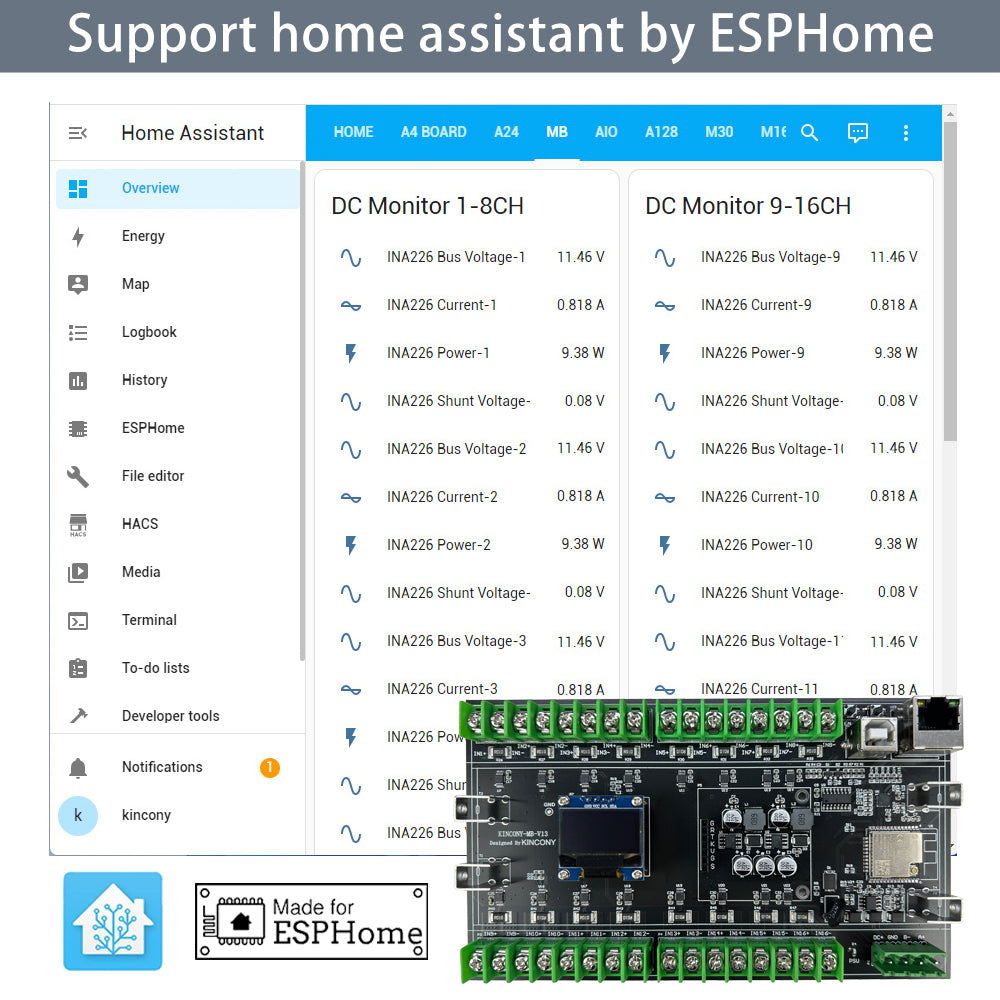 KinCony ESP32 Battery Monitor