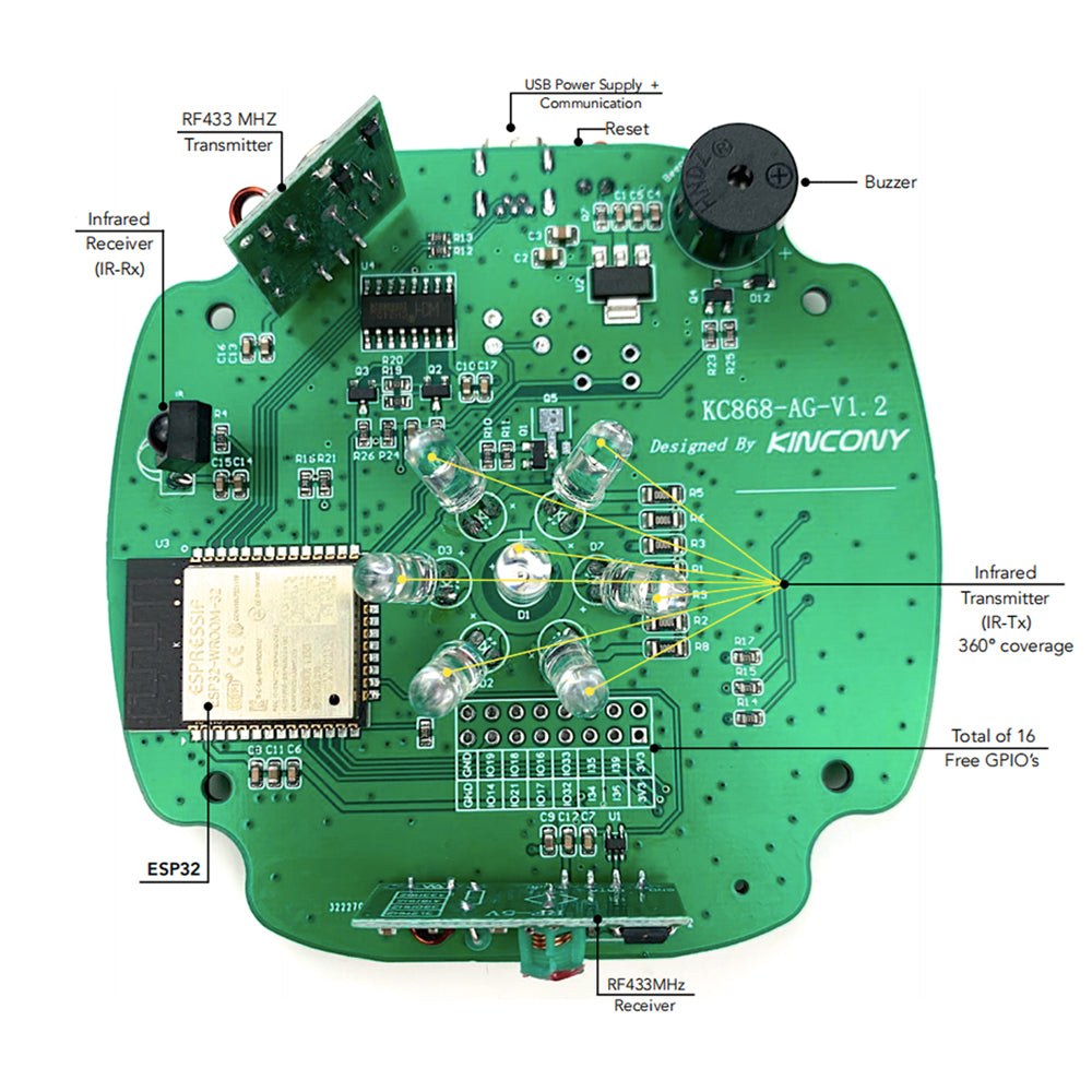 KC868-AG ESP32 433MHz RF And IR Gateway