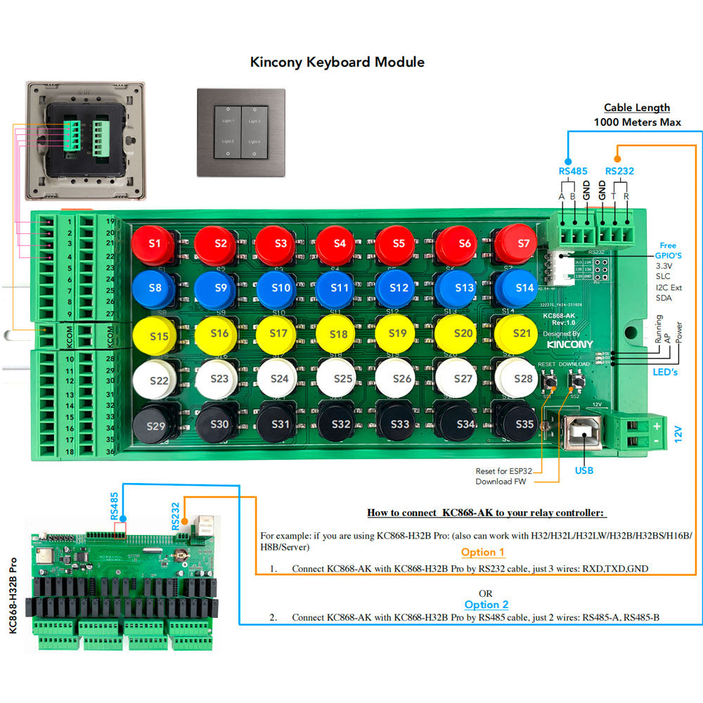 KC868-AK ESP32 Programmable Keyboard