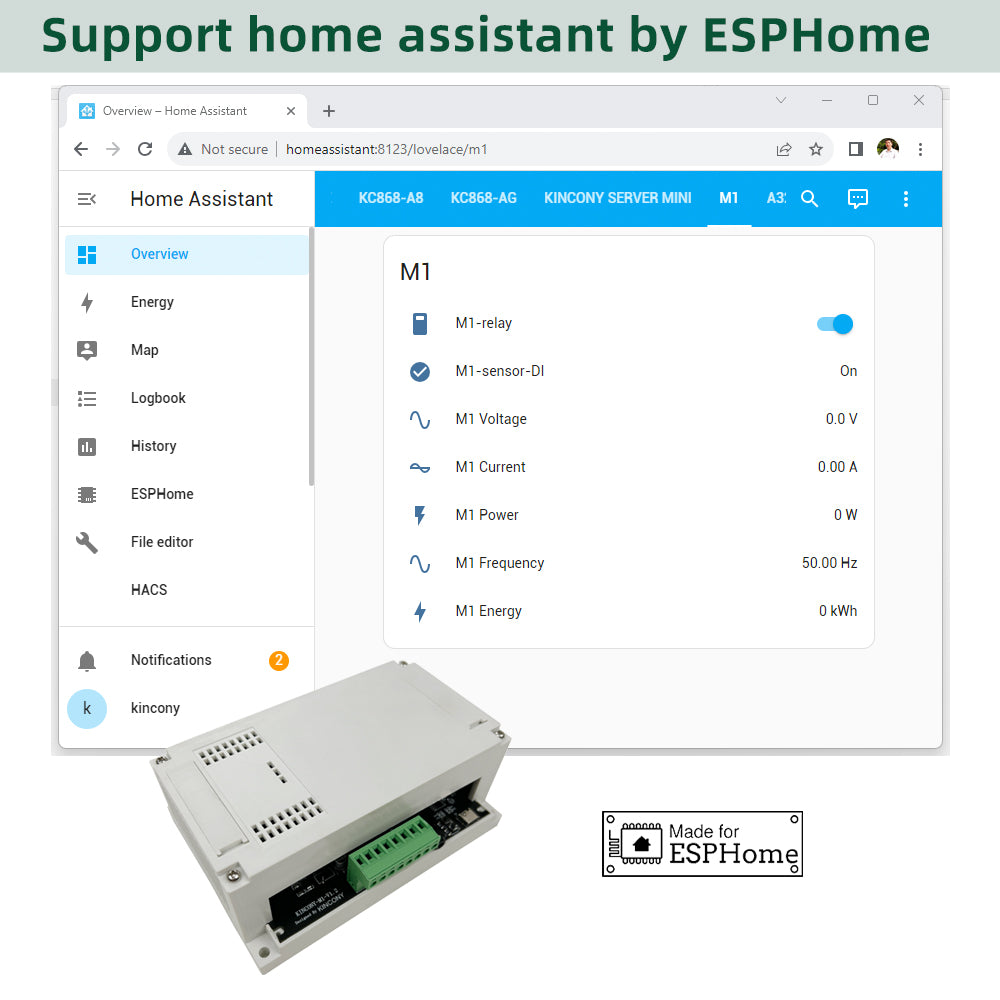 KinCony M1 ESP32 Energy Meter Relay Controller